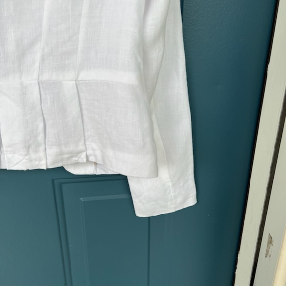 CYNTHIA ROWLEY WHITE LINEN JACKET SIZE MEDIUM - Picture 3 of 14
